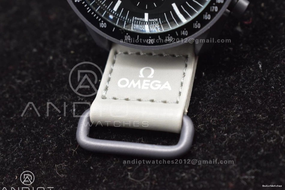 Moonwatch 1180 Omega Mission Strap Swatch on Quartz Breathable Mercury to Bioceramic x Nylon 0225